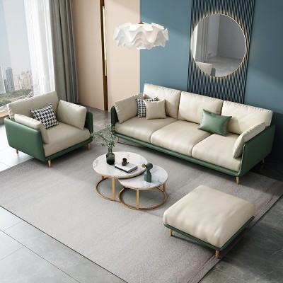 Fabric sofa, minimalist, light and luxurious, three people and four people sofa