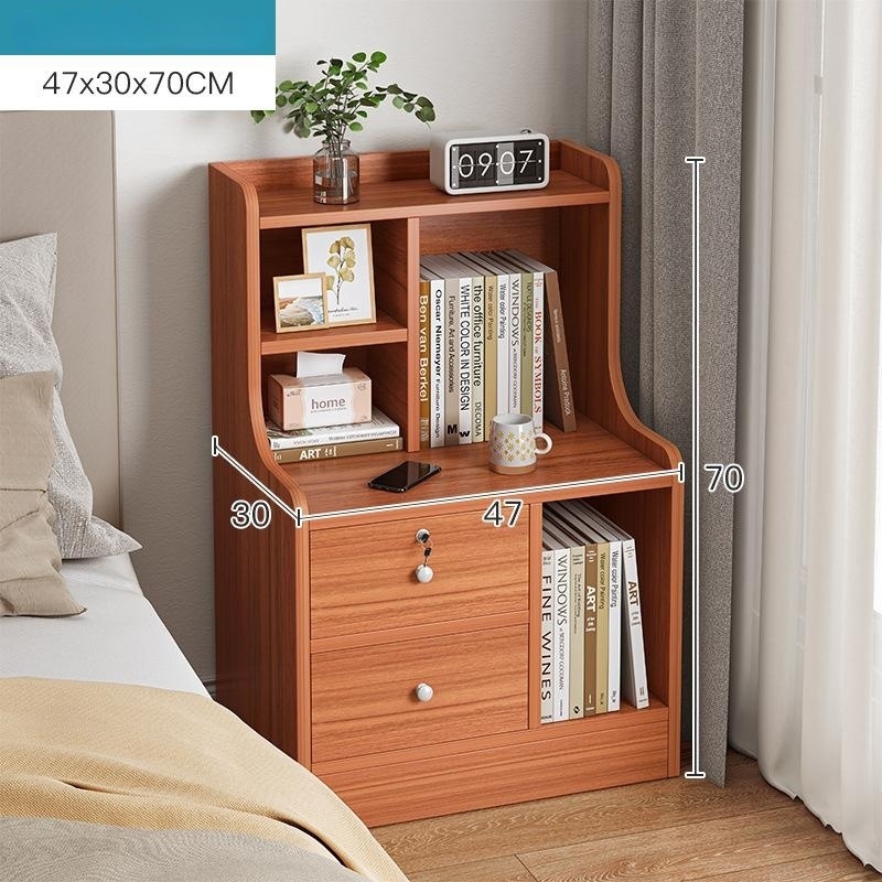 Bedside table minimalist modern lockable storage cabinet storage rack